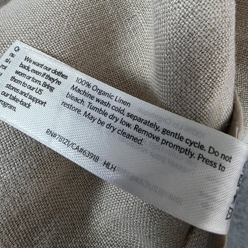 Eileen Fisher Organic Linen Top  XS Beige Kimono Open Front Cardigan Lagenlook - Picture 6 of 8